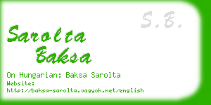 sarolta baksa business card